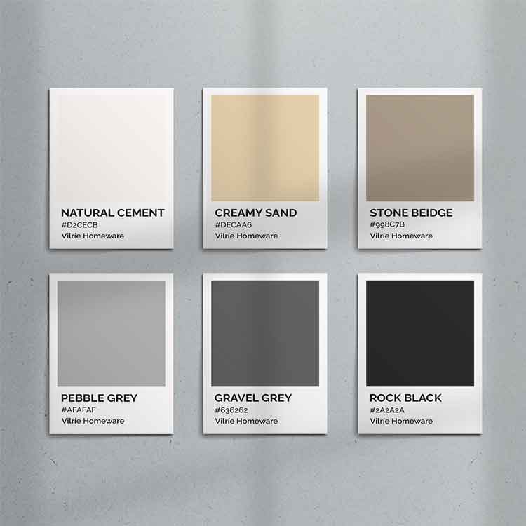 Vilrie Homeware Colour Swatches