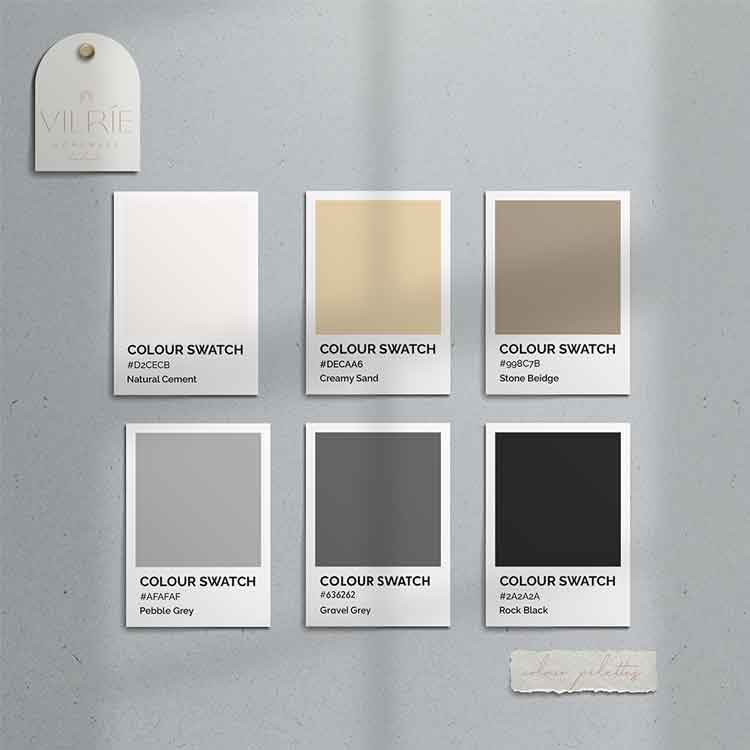 Vilrie Homeware Colour Swatches